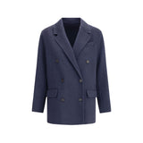 Brunello Cucinelli Blue Cashmere Coat