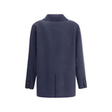 Brunello Cucinelli Blue Cashmere Coat