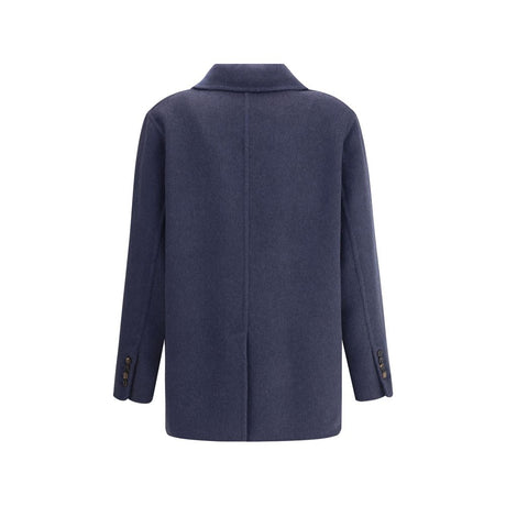 Brunello Cucinelli Blue Cashmere Coat