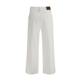 Brunello Cucinelli White Cotton Straight-Leg Jeans
