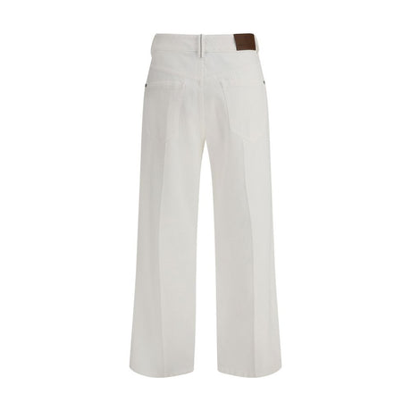 Brunello Cucinelli White Cotton Straight-Leg Jeans
