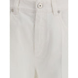 Brunello Cucinelli White Cotton Straight-Leg Jeans