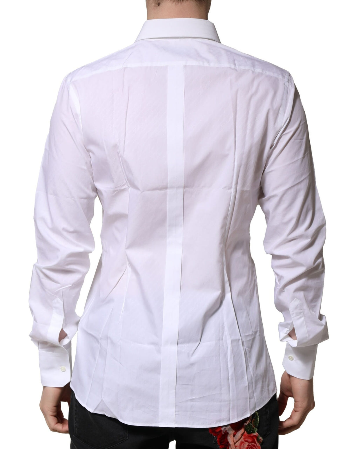 Dolce & Gabbana White GOLD Long Sleeves Men Dress Formal Shirt