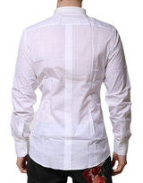 Dolce & Gabbana White Cotton GOLD Long Sleeves Formal Shirt