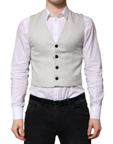 Dolce & Gabbana Gray Wool Dress Formal Men Waistcoat Vest