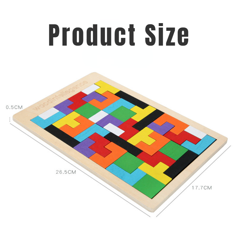 3D Colorful Wooden Tangram Puzzle Educational Toy