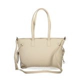 Mario Valentino Beige Polyurethane Women's Bag with Adjustable Straps