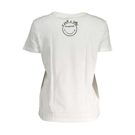 Desigual White Cotton Women T-Shirt