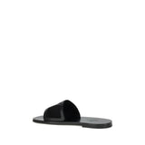 Valentino Garavani Black Calf Leather Bos Taurus Flat Sandals