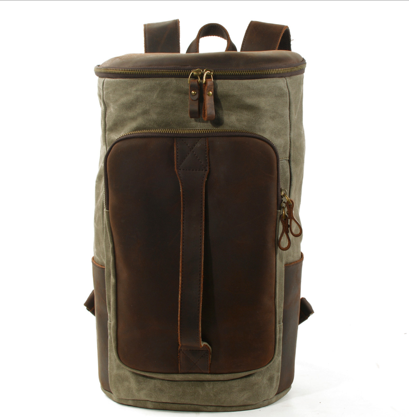 Outdoor Men's Waxed Canvas Backpack for Travel
