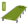 KingCamp Camping Cot Folding Portable Heavy Duty Ultralight Cots for Adults Camping Tent Hiking Backpacking Mountaineering Travel Indoor Outdoor Indoor Base Camp with Pillow Support 265 Lbs.