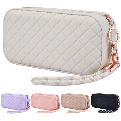AGIKET Portable Travel Makeup BagSoft Silicone Waterproof Toiletry Cosmetic Bag for WomenUpgrade Anti-Fall Out Zipper Closure Organizer Makeup Case -(Starlight)
