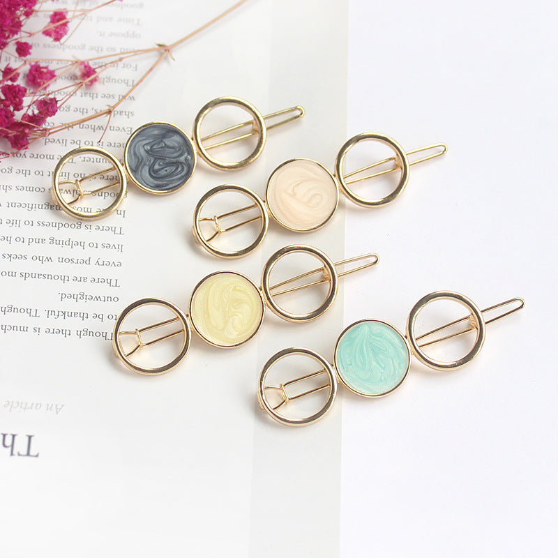 Round Metal Hair Clip Accessories