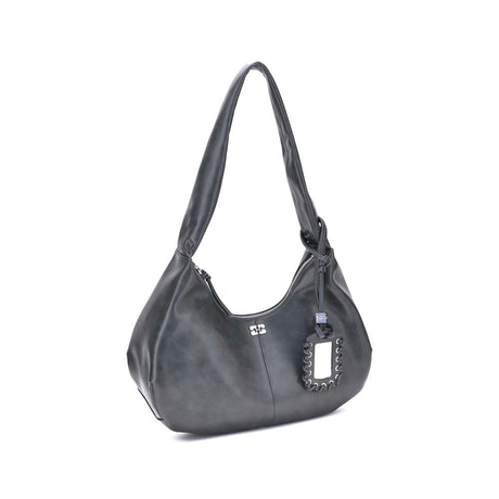 Ganni Black Lyocell Shoulder Bag