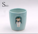 Creative Ceramic Cactus Planter with Animal Design