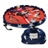 Lay-n-Go Cosmo Drawstring Cosmetic & Makeup Bag Organizer - Portable Drawstring Makeup Bag w/Zipper Pocket Makeup Loops & More - Durable Machine Washable Makeup Bag for Travel (20” Navy/Red Stars)