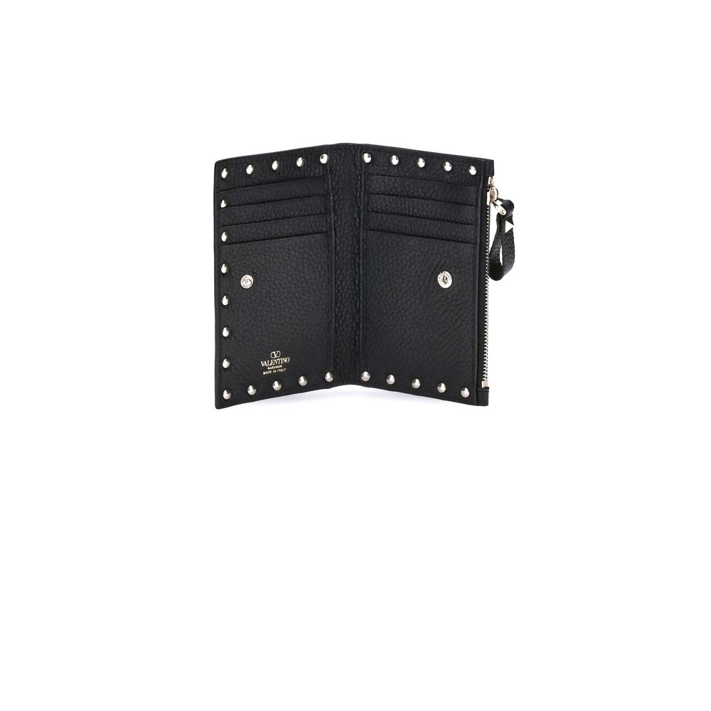 Valentino Garavani Black Calf Leather Bos Taurus Wallet