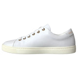 Dolce & Gabbana White Leather Gold Red Heart Sneakers Shoes