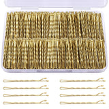 Blonde Bobby Pins METLUCK 240Pcs Blonde Hair Pins Waves Bobby Pins Hair Accessories for Women Girls (2.2inch/5.5cm)