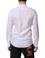 Dolce & Gabbana White Cotton Slim Long Sleeves Formal Shirt