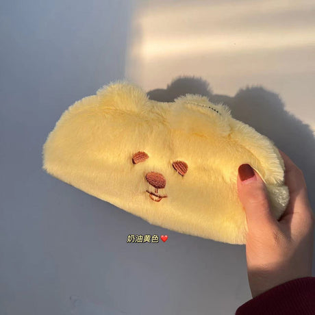 Kawaii Plush Bear Travel Cosmetic Bag for Women