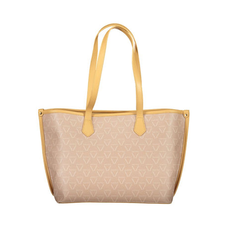 Mario Valentino Beige Polyurethane Women's Bag with Central Pocket and Zip Closure