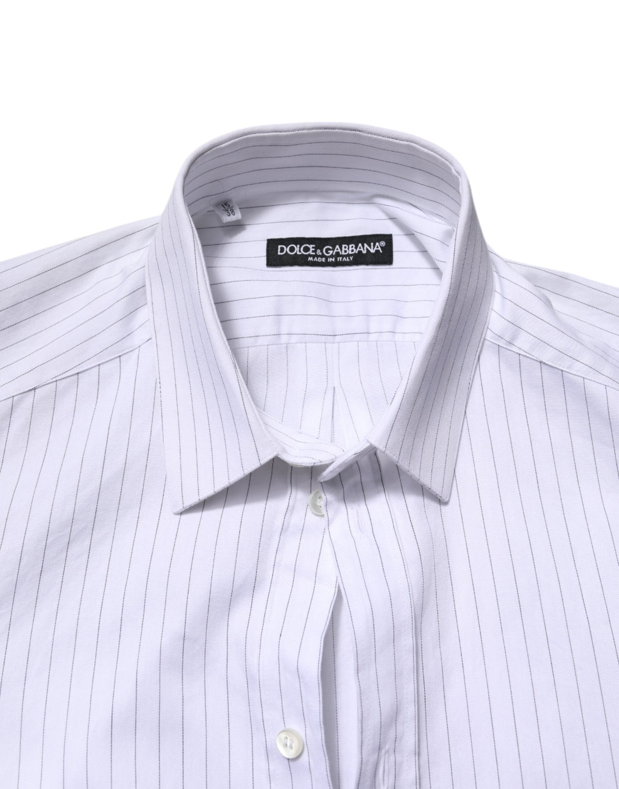 Dolce & Gabbana White Stripes Cotton Long Sleeve Formal Shirt