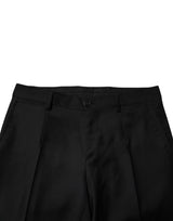 Dolce & Gabbana Black Wool Formal Men Slim Pants