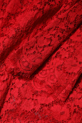 Dolce & Gabbana Red Floral Lace Rhinestone Embellished Dress