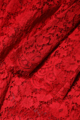 Dolce & Gabbana Red Floral Lace Rhinestone Embellished Dress