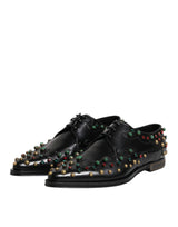 Dolce & Gabbana Black Leather Derby Dress Studded Shoes