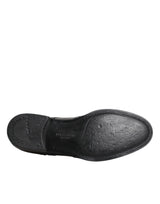 Dolce & Gabbana Black Leather Derby Wingtip Formal Shoes