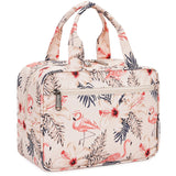 Narwey Full Size Toiletry Bag Women Large Makeup Bag Organizer Travel Cosmetic Bag for Toiletries Essentials Accessories (Beige Bird)