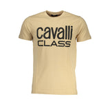 Cavalli Class Beige Cotton Mens T-Shirt