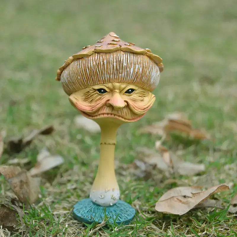 Mushroom Goblin Statue - Miniature Resin Garden Decor