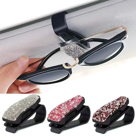 Multifunctional Diamond Car Glasses Clip for Sun Visor