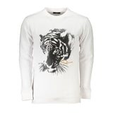 Cavalli Class White Cotton Men Sweatshirt