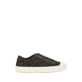 Fendi Brown Polyamide Low Top Sneakers