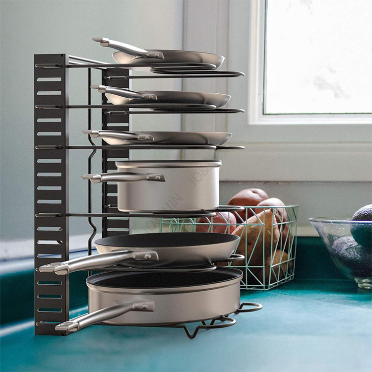 Adjustable Double-Sided Iron Pot Rack for Kitchen Storage