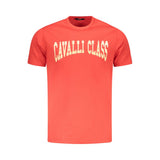 Cavalli Class Rosso Cotton Men T-Shirt