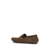 Fendi Brown Rubber Slip-On Loafers