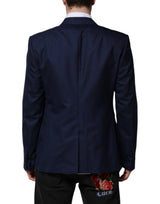 Dolce & Gabbana Blue Wool Single Breasted Suit Coat Blazer