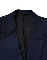 Dolce & Gabbana Blue Wool Single Breasted Suit Coat Blazer