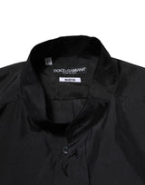 Dolce & Gabbana Dark Blue Silk MARTINI Men Formal Dress Shirt