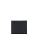 Ferragamo Black Calf Leather Bos Taurus Wallet