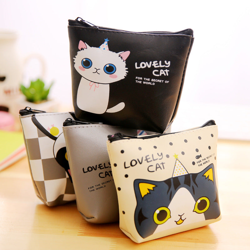 Korean Cute Cat PU Coin Purse and Key Organizer