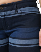 Dolce & Gabbana Blue Striped Cotton Stretch Denim Jeans