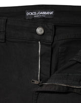 Dolce & Gabbana Black Cotton Mid Waist Denim Jeans