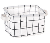 Desktop Makeup Organizer Storage Box with Linen Basket