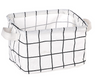 Desktop Makeup Organizer Storage Box with Linen Basket